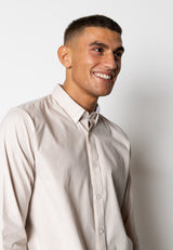 Clean Cut Copenhagen OXFORD STRETCH SHIRT Skjorte L/S Sand Melange