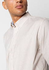 Clean Cut Copenhagen OXFORD STRETCH SHIRT Skjorte L/S Sand Melange