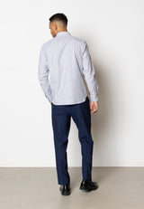 Clean Cut Copenhagen OXFORD STRIPED STRETCH SHIRT Skjorte L/S Navy striped