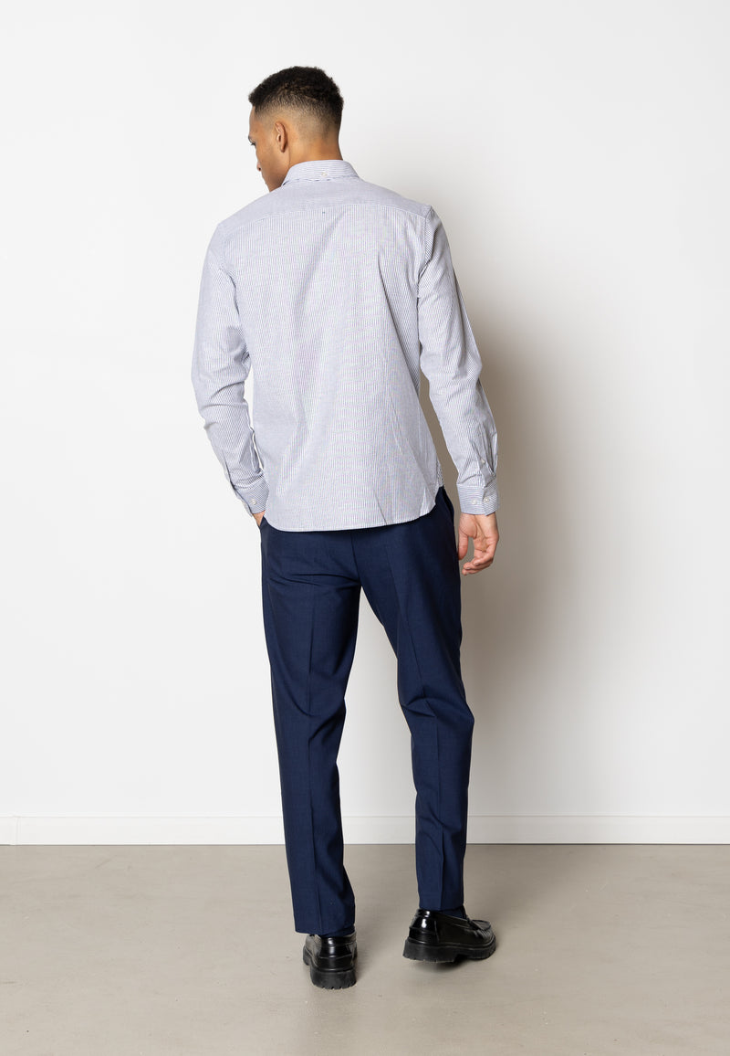 Clean Cut Copenhagen OXFORD STRIPED STRETCH SHIRT Skjorte L/S Navy striped