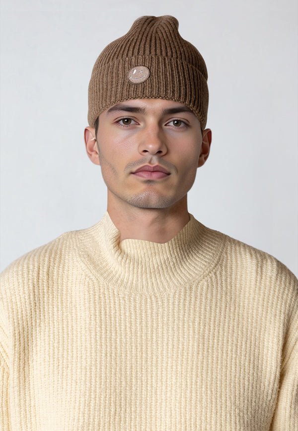 Clean Cut Copenhagen PATRICK BEANIE Accessories Brindle beige melange