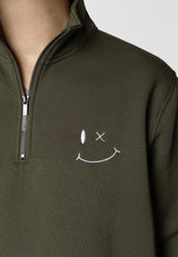 Clean Cut Copenhagen PATRICK ZIP SWEATSHIRT Sweatshirts Army