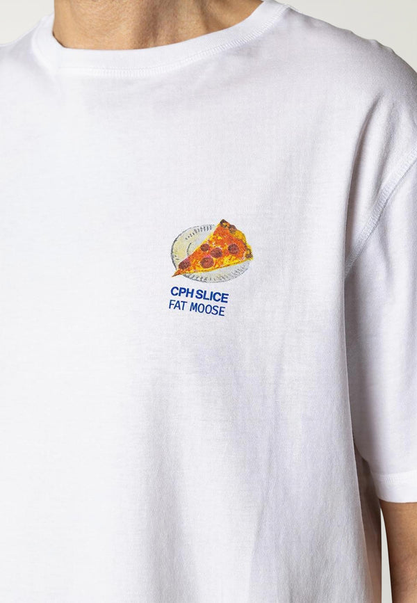 Fat Moose PIZZA SLICE T-SHIRT T-shirts S/S Hvid