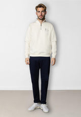 Clean Cut Copenhagen PATRICK ZIP SWEATSHIRT Sweatshirts Ecru
