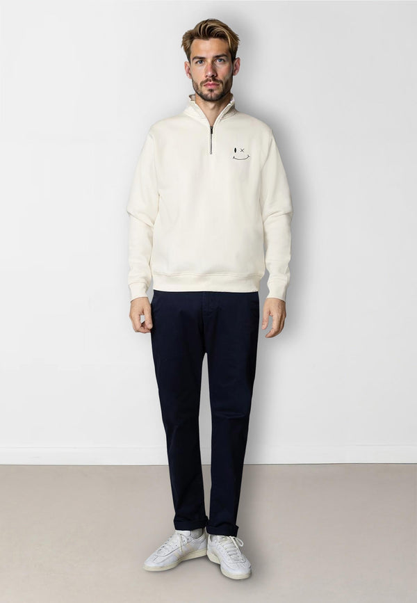Clean Cut Copenhagen PATRICK ZIP SWEATSHIRT Sweatshirts Ecru