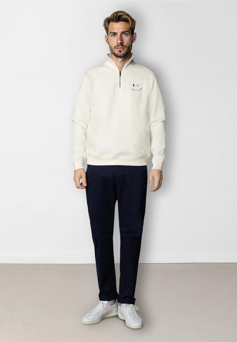 Clean Cut Copenhagen PATRICK ZIP SWEATSHIRT Sweatshirts Ecru