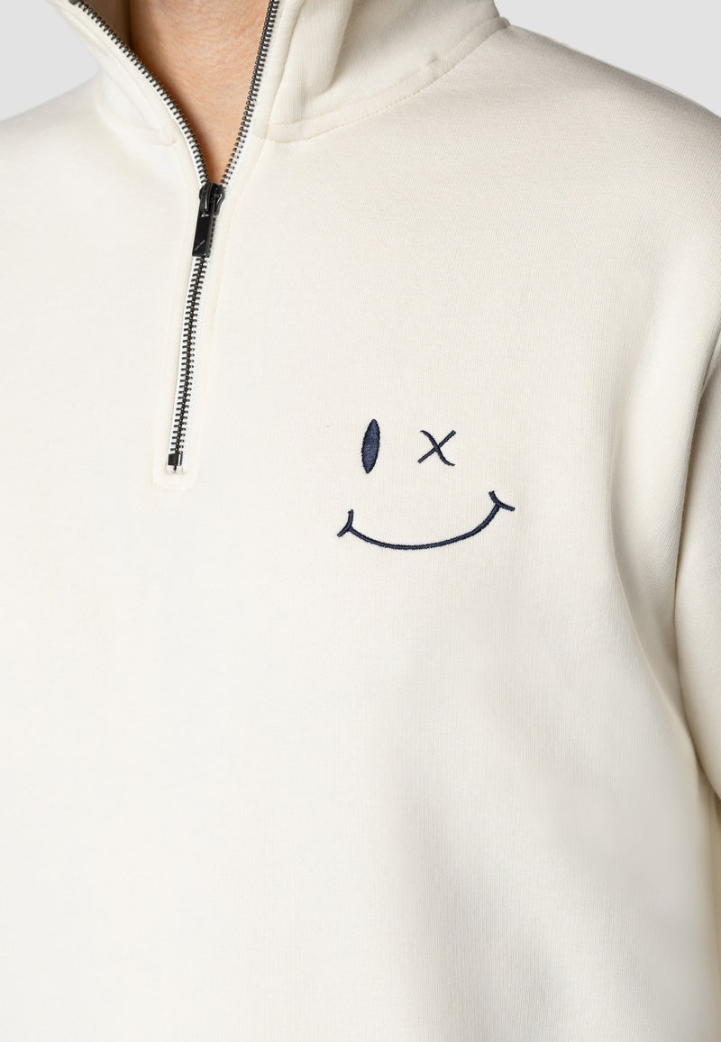 Clean Cut Copenhagen PATRICK ZIP SWEATSHIRT Sweatshirts Ecru