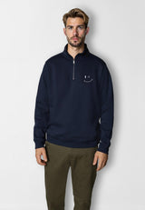 Clean Cut Copenhagen PATRICK ZIP SWEATSHIRT Sweatshirts Navy