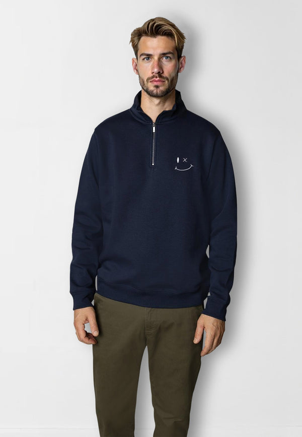 Clean Cut Copenhagen PATRICK ZIP SWEATSHIRT Sweatshirts Navy