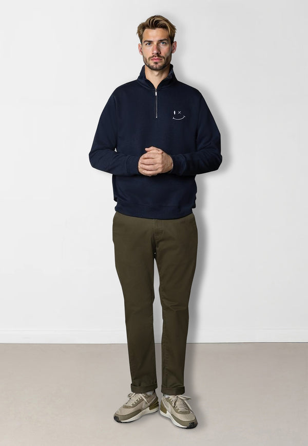 Clean Cut Copenhagen PATRICK ZIP SWEATSHIRT Sweatshirts Navy