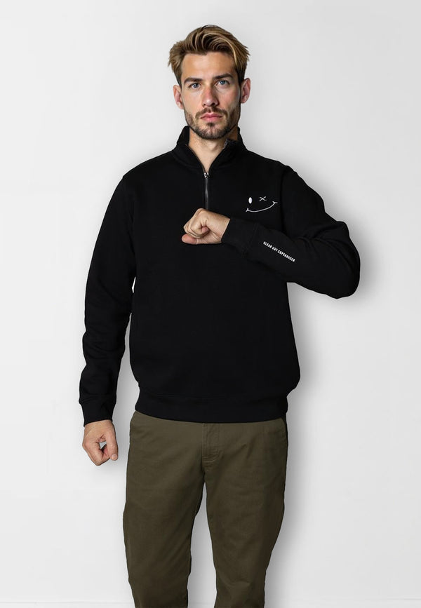 Clean Cut Copenhagen PATRICK ZIP SWEATSHIRT Sweatshirts Sort