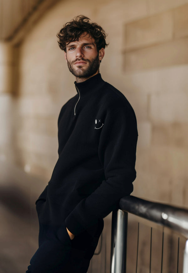 Clean Cut Copenhagen PATRICK ZIP SWEATSHIRT Sweatshirts Sort