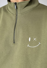 Clean Cut Copenhagen PATRICK ZIP SWEATSHIRT Sweatshirts Støvet Grøn
