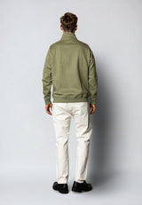 Clean Cut Copenhagen PATRICK ZIP SWEATSHIRT Sweatshirts Støvet Grøn