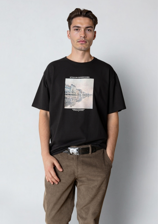 Clean Cut Copenhagen RAINY COPENHAGEN ORGANIC T-SHIRT T-shirts S/S Sort