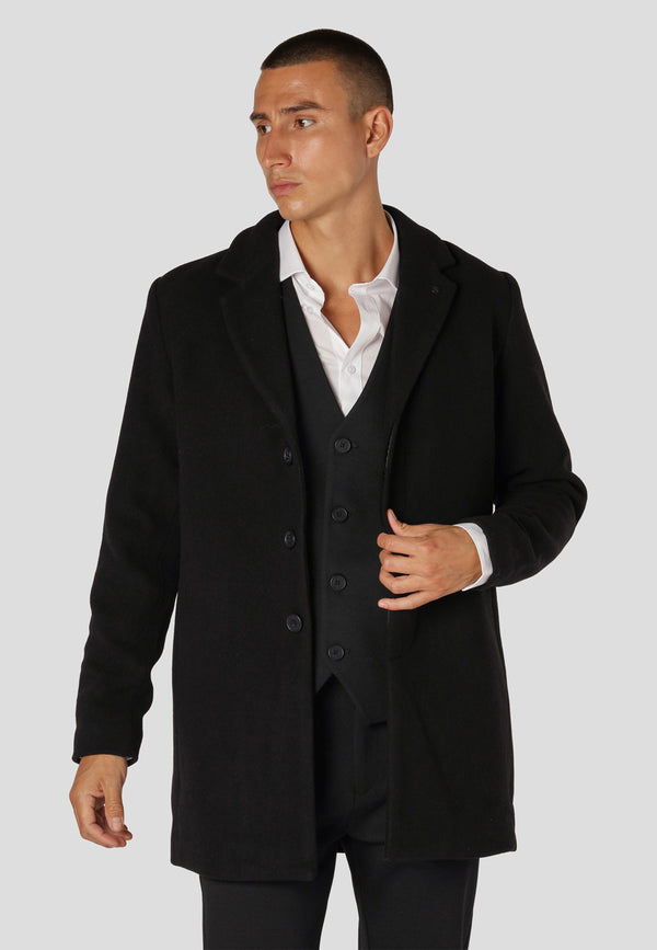 Clean Cut Copenhagen RALF WOOL BLEND COAT Jakker Sort