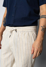 Clean Cut Copenhagen RAN LINEN SHORTS Shorts Light beige striped