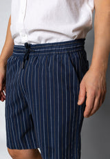 Clean Cut Copenhagen RAN LINEN SHORTS Shorts Navy striped