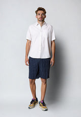 Clean Cut Copenhagen RAN LINEN SHORTS Shorts Navy striped
