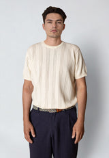 Clean Cut Copenhagen ROBIN KNITTED T-SHIRT T-shirts S/S Ecru