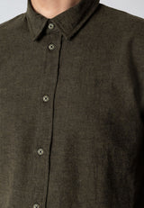 Clean Cut Copenhagen RUSSEL FLANNEL SHIRT Skjorte L/S Army Melange