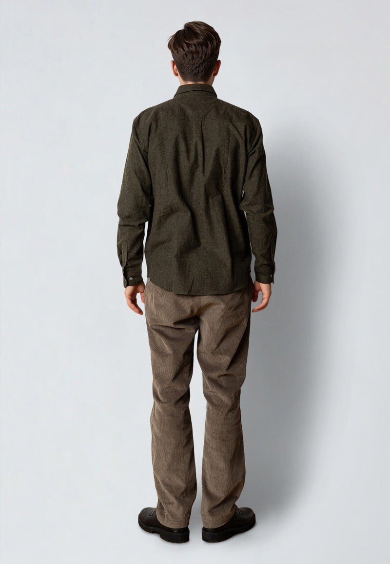 Clean Cut Copenhagen RUSSEL FLANNEL SHIRT Skjorte L/S Army Melange