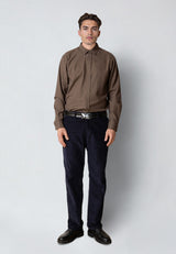 Clean Cut Copenhagen RUSSEL FLANNEL SHIRT Skjorte L/S Brun Melange