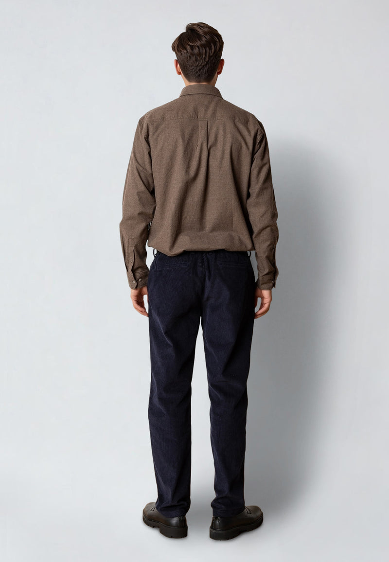 Clean Cut Copenhagen RUSSEL FLANNEL SHIRT Skjorte L/S Brun Melange