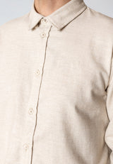 Clean Cut Copenhagen RUSSEL FLANNEL SHIRT Skjorte L/S Ecru Melange