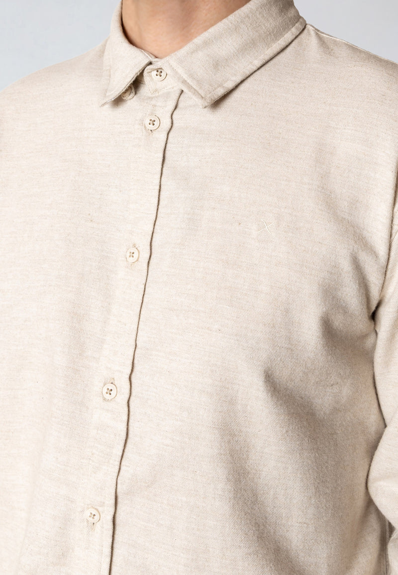 Clean Cut Copenhagen RUSSEL FLANNEL SHIRT Skjorte L/S Ecru Melange