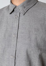 Clean Cut Copenhagen RUSSEL FLANNEL SHIRT Skjorte L/S Mørkegrå Melange