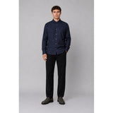 Clean Cut Copenhagen RUSSEL FLANNEL SHIRT Skjorte L/S Navy Melange