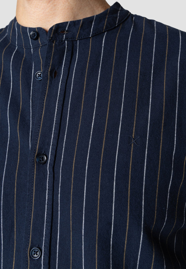 Clean Cut Copenhagen Ran cotton/linen shirt Skjorte L/S Navy striped
