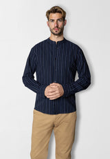 Clean Cut Copenhagen Ran cotton/linen shirt Skjorte L/S Navy striped