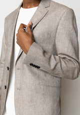 Clean Cut Copenhagen Roman linen blazer Blazere Khaki Melange
