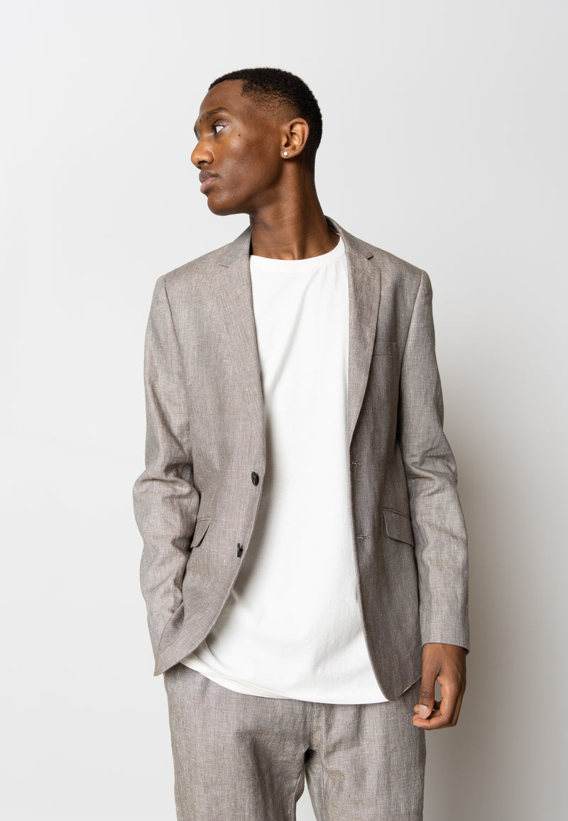 Clean Cut Copenhagen Roman linen blazer Blazere Khaki Melange