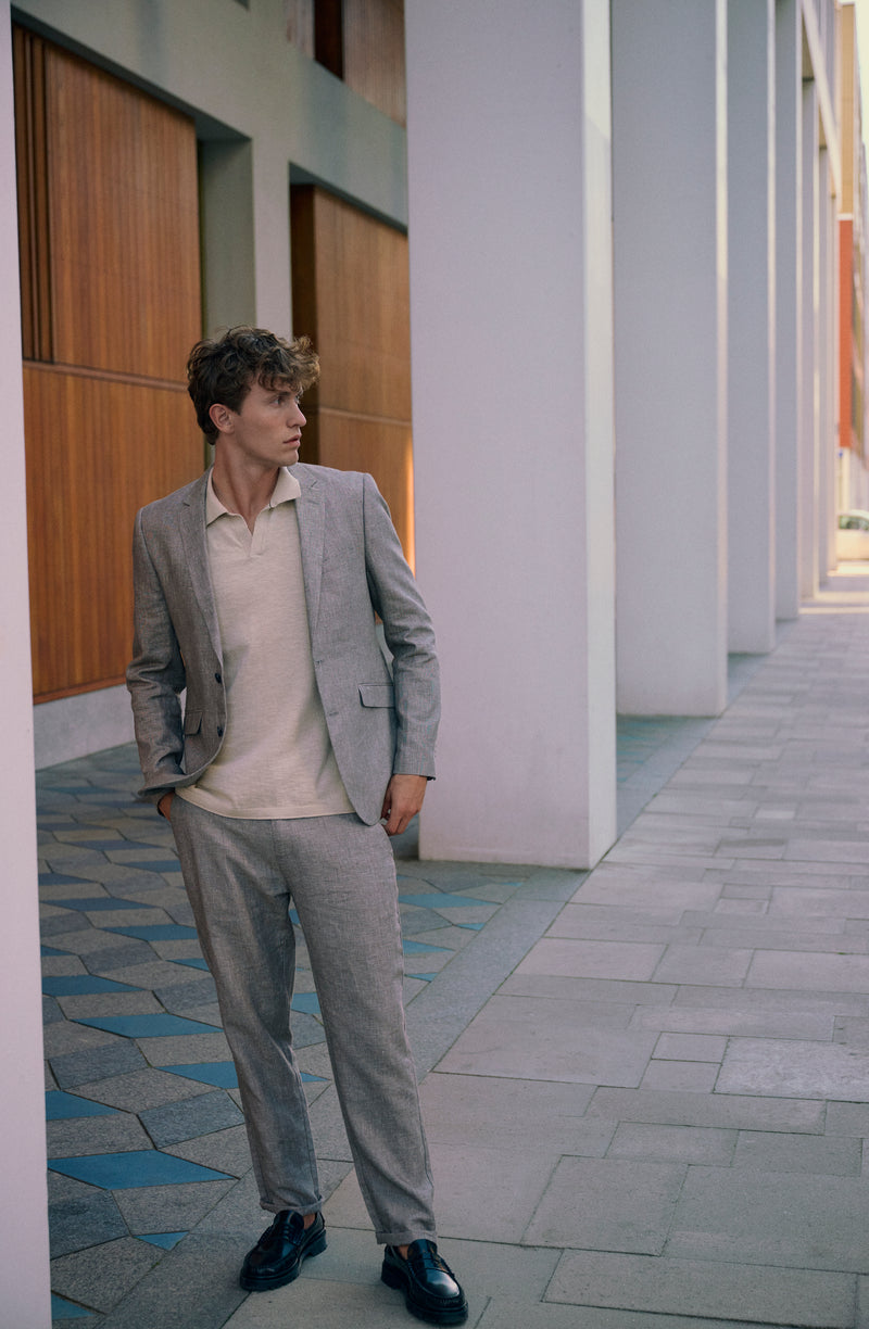 Clean Cut Copenhagen Roman linen blazer Blazere Khaki Melange