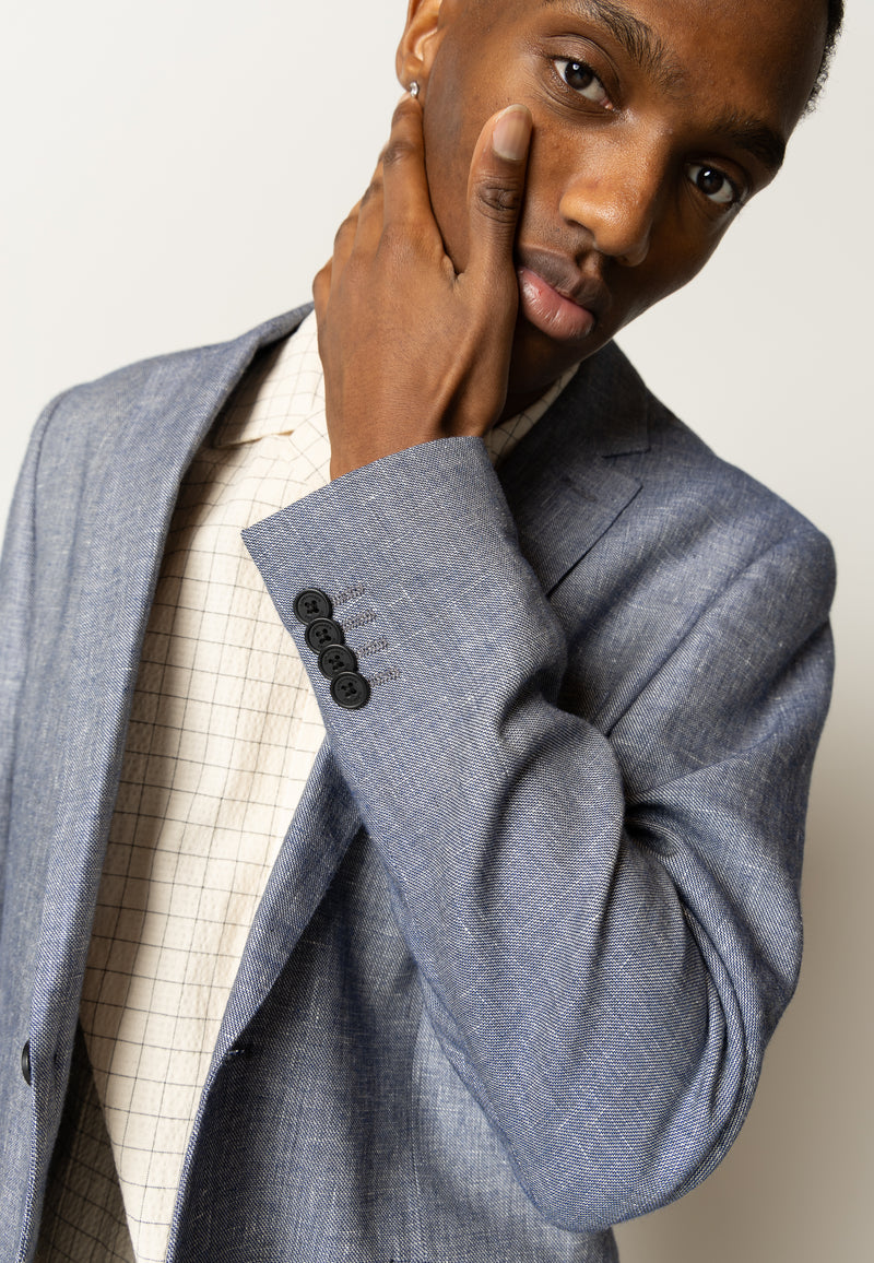 Clean Cut Copenhagen Roman linen blazer Blazere Navy Melange