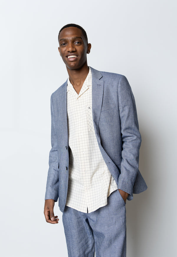 Clean Cut Copenhagen Roman linen blazer Blazere Navy Melange