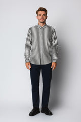 Clean Cut Copenhagen SANDHOLM SHIRT Skjorte L/S Grå Strib
