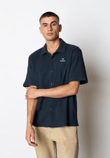 Fat Moose SCOTT COTTON SHIRT Skjorte S/S Navy