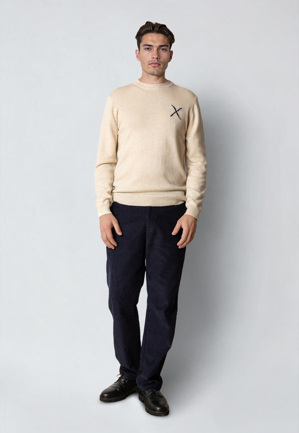 Clean Cut Copenhagen STONE KNITTED SWEATER Strik Ecru Melange