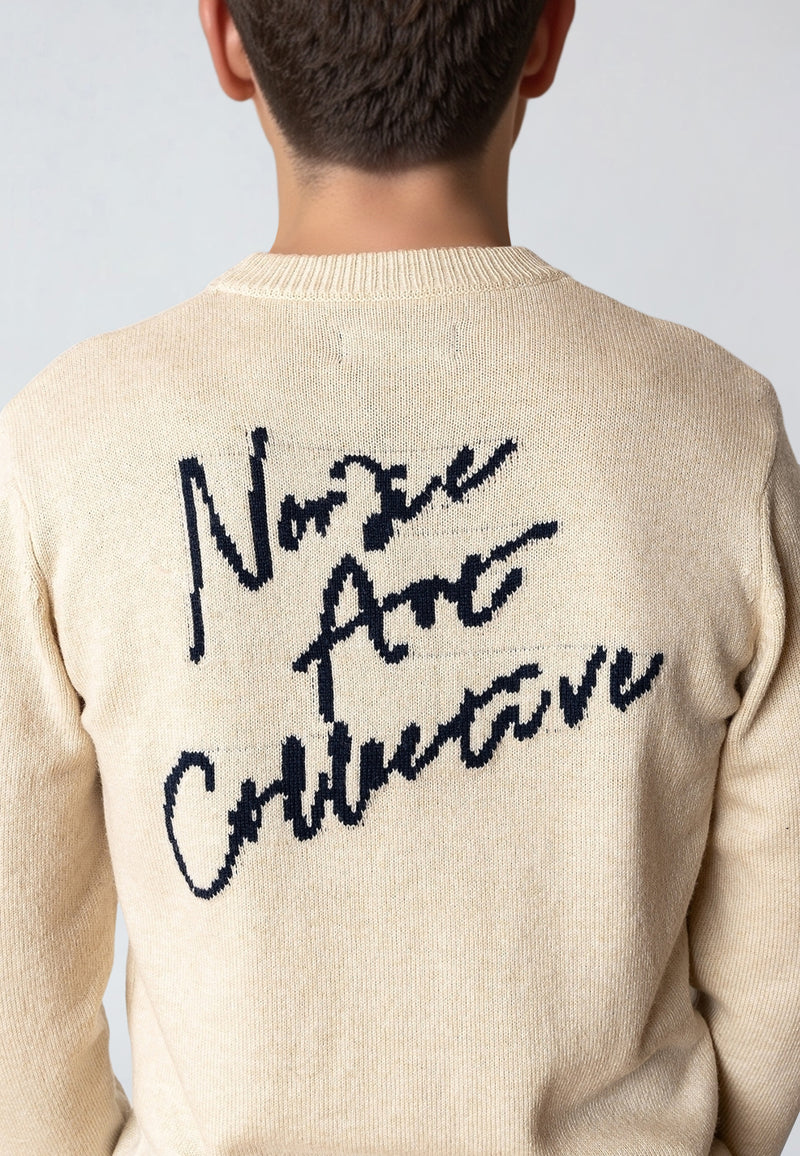 Clean Cut Copenhagen STONE KNITTED SWEATER Strik Ecru Melange
