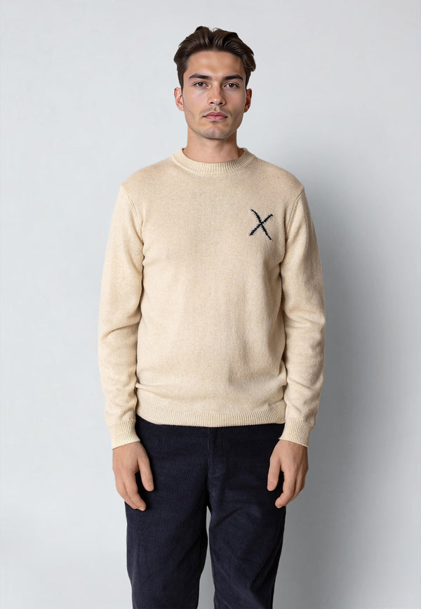 Clean Cut Copenhagen STONE KNITTED SWEATER Strik Ecru Melange