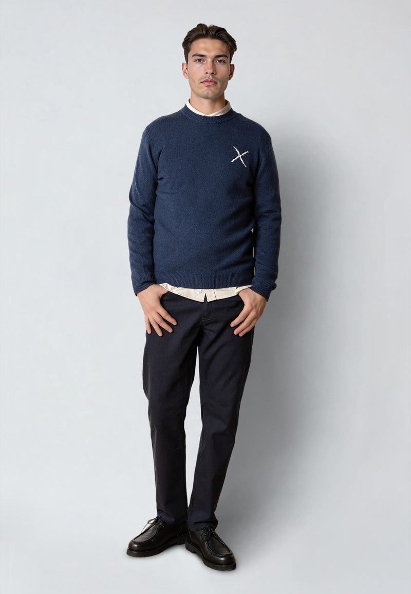 Clean Cut Copenhagen STONE KNITTED SWEATER Strik Navy