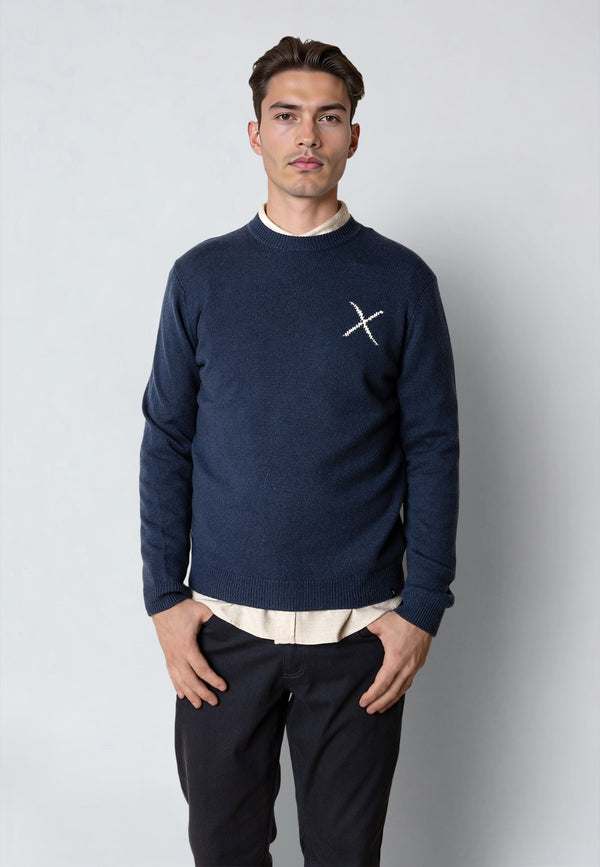 Clean Cut Copenhagen STONE KNITTED SWEATER Strik Navy