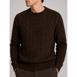 Clean Cut Copenhagen Sander cable knit Strik Dark Brown