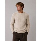 Clean Cut Copenhagen Sander cable knit Strik Ecru Melange