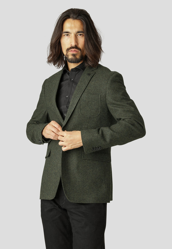 Clean Cut Copenhagen Santos 2-button wool blazer Blazere Army Mix