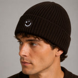 Clean Cut Copenhagen Smiley beanie Accessories Mørkebrun Melange